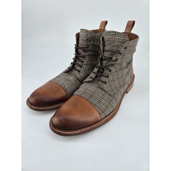 Taft Jack London Glen Prince Of Wales Plaid Boots Limited Edition Sz 46 US 13 - Picture 1 of 12